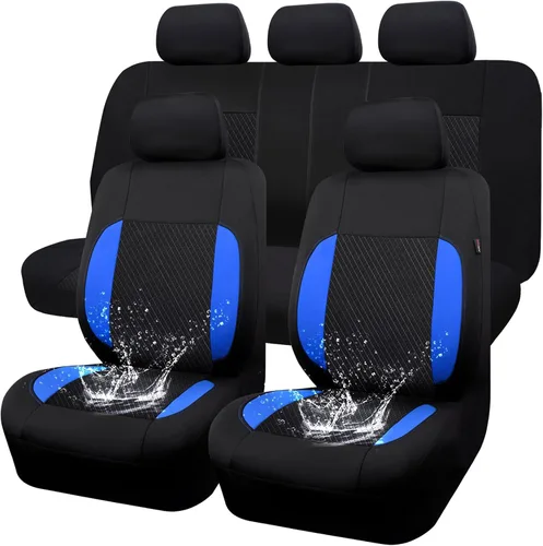 Miniatura 8 de CAR-GRAND Fundas para los dos asientos delanteros del auto, de ajuste universal, deportivas, impermeables de neopreno, con respaldo alto