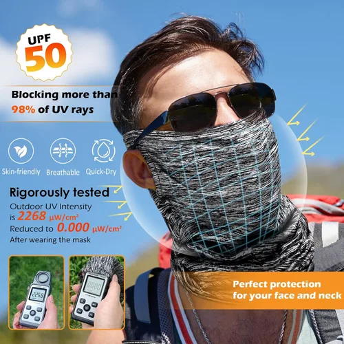 Miniatura 3 de ZeroReasion Polainas de cuello para hombres y mujeres, máscara facial con cinta elástica para las orejas para protección contra el polvo, el viento