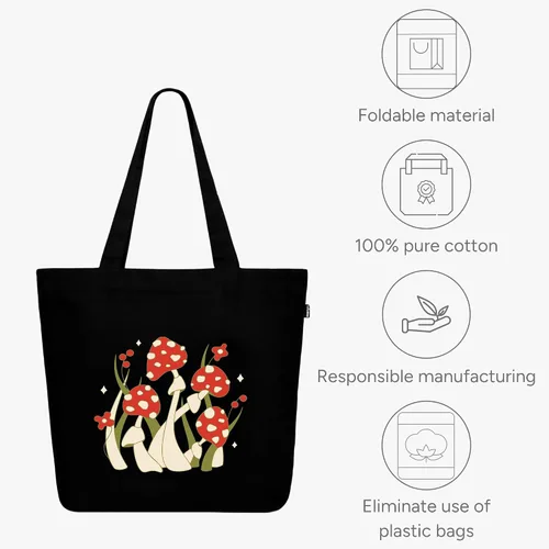 Miniatura 101 de Ecoright Bolsa de lona estética para mujer, bolsa grande con cremallera y bolsillo, bolsa de mano para mujer, para yoga, trabajo, playa