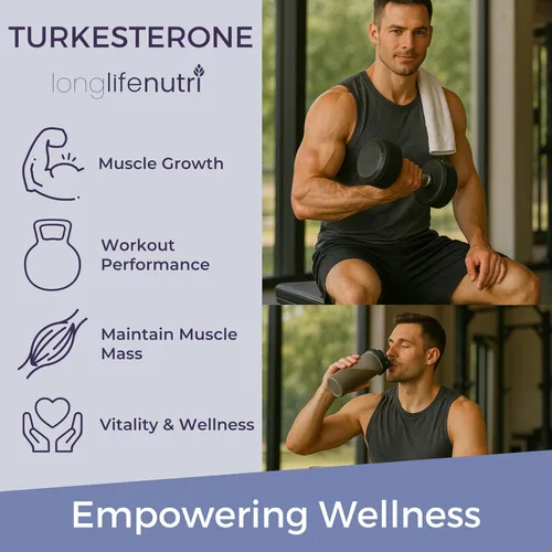 Miniatura 5 de LongLifeNutri Turkesterone 1200mg - Ajuga Turkestanica de alta pureza para fuerza, recuperación y crecimiento muscular, 120 cápsulas vegetarianas