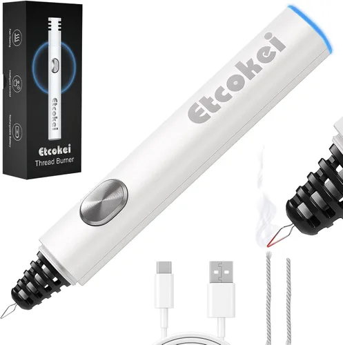 Miniatura 7 de Quemador de hilo USB, suministros recargables para cuentas para hacer joyas, costura, corte, fusión, manualidades, ideal para terminar proyectos