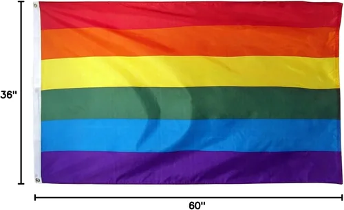 Miniatura 5 de Bandera gay arcoíris para exteriores, bandera del orgullo gay de 3 x 5 pies