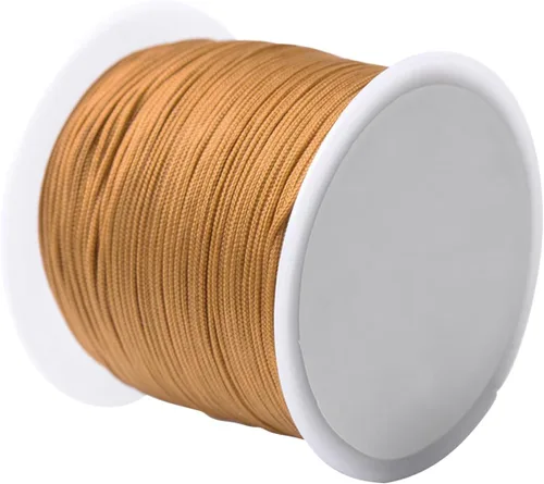 Miniatura 43 de Cordón de nailon para cuentas de 164.0 ft x 0.031 in, hilo de raso satinado de nailon trenzado para manualidades de macramé Mezcla de amarillo 1