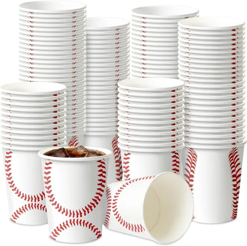 Miniatura 8 de 100 piezas de decoración de fútbol – vasos de papel de 9 onzas para fiestas deportivas, día de juego de fanáticos, suministros temáticos de fiesta