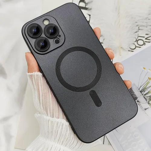 Miniatura 3 de ankofave Funda magnética para iPhone 13 Pro Max para mujer, diseño mate de lujo suave con brillo metálico con protector de lente de cámara