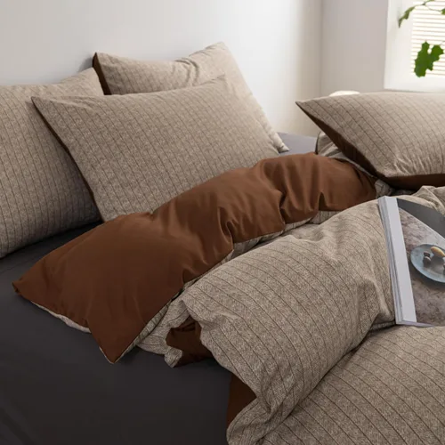 Miniatura 3 de INFLAG Funda de edredón tamaño individual, juego de ropa de cama a rayas de 3 piezas, 100% microfibra de lujo, suave, 1 funda de edredón de 66 x 90