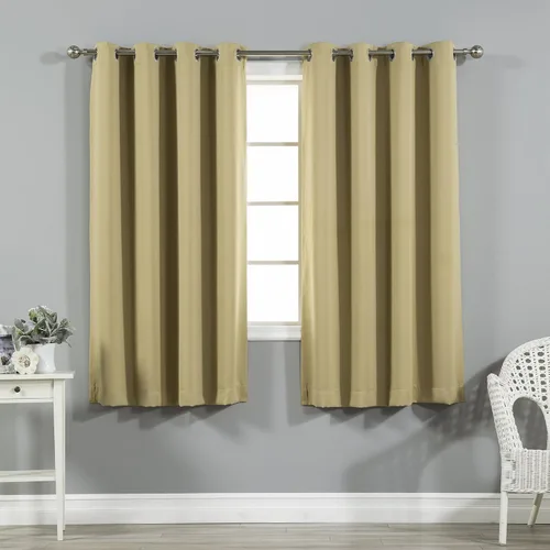 Miniatura 57 de Best Home Fashion Paneles de cortinas opacas con aislamiento térmico de alta calidad para tratamiento de ventanas, para dormitorio, acero inoxidable