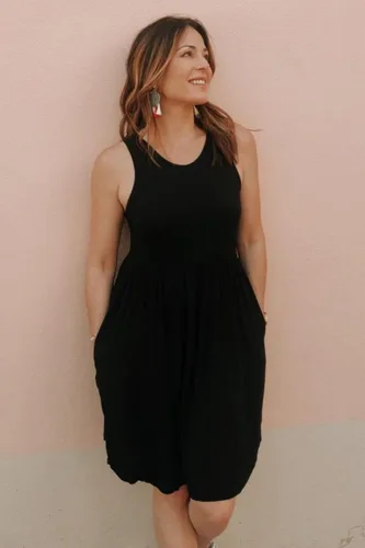 Miniatura 5 de HiMONE Women's 2023 Sleeveless Loose Plain Dresses Casual Short Dress with Pocket