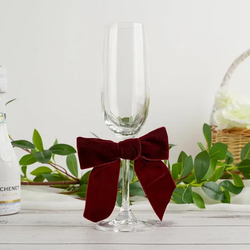 Miniatura 4 de AIMUDI Lazos de Terciopelo Burdeos de 4.5" Lazos de Navidad para Árbol Lazos Prefabricados para Coronas Lazos con Alambre Retorcido para Envolver