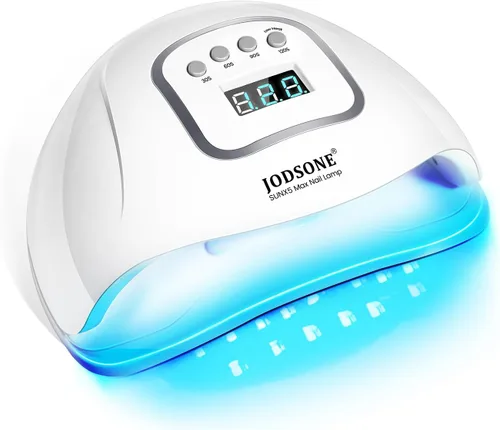 JODSONE Lámpara de uñas LED U V, secador de uñas para esmalte de gel, luz LED con sensor automático y 4 temporizadores