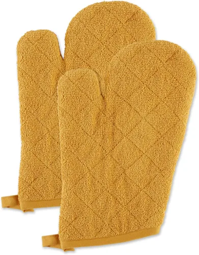 Miniatura 20 de DII Basic Terry Collection - Guante de horno acolchado 100% algodón, color marrón, 2 piezas
