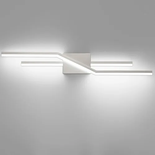 Miniatura 16 de SOLFART Luces de baño con acabado mate en negro, regulables, LED, para tocador, sobre espejo, 24 pulgadas, modernas, luces de pared