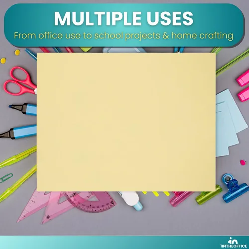 Miniatura 5 de 1InTheOffice Papel de copia amarillo, papel de copia de color amarillo, papel de impresora tamaño carta de 8.5 x 11 pulgadas, densidad de 20 libras