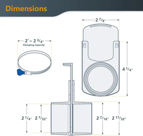 Miniatura 3 de POWERTEC Kit de accesorios de recolección de polvo de 2-1/2 pulgadas con conectores transparentes, puertas de explosión y abrazaderas de manguera