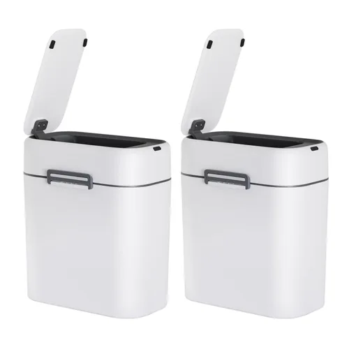 Bote de basura de 2.2 galones con tapa, bote de basura automático sin contacto, sensor de movimiento inteligente, pequeño para baño, dormitorio,
