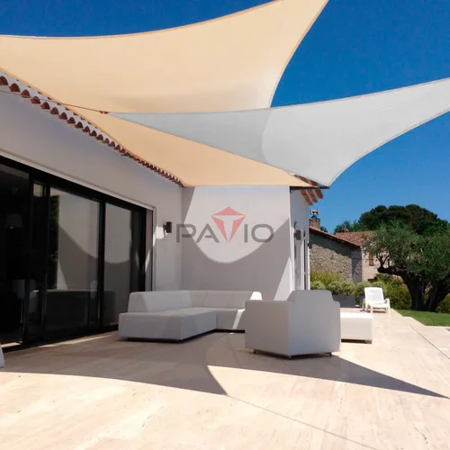 Miniatura 5 de Patio Paradise 10 pies x 10 pies x 10 pies Toldo tipo vela triangular con dosel, tela para sombra en patio, bloqueador de luz solar, toldo