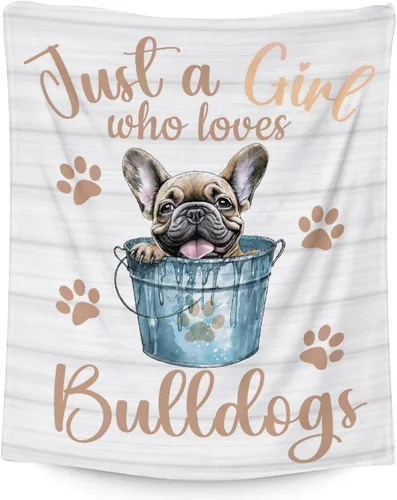 Miniatura 8 de Manta personalizada de bulldog francés con texto y nombre, 30 x 40 pulgadas, manta de franela suave, cálida, ligera y acogedora, regalo para amantes