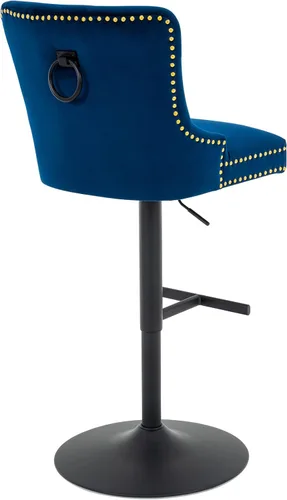 Miniatura 6 de Taburete de bar ajustable, silla de terciopelo con función giratoria y base negra, taburete de altura de mostrador para cocina, comedor y muebles