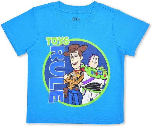 Miniatura 2 de Disney Toy Story Boys T-Shirt, Zip Up Hoodie and Jogger Pants Set for Toddler and Little Kids GreenBlue