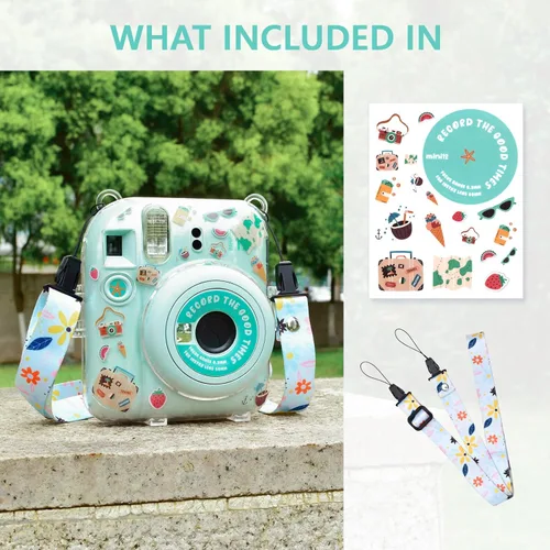 Miniatura 7 de Funda rígida transparente mejorada con adhesivo de bricolaje para cámara instantánea Fujifilm Instax Mini 12, funda transparente Instax Mini 12