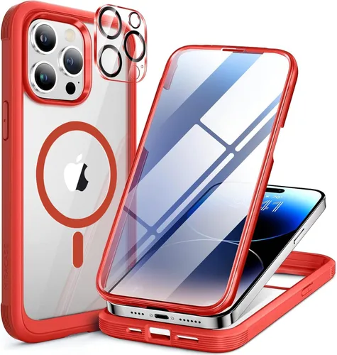 Miniatura 242 de Miracase Funda para iPhone 13 de 6.1 pulgadas, [sin burbujas] funda de teléfono de cuerpo completo con pantalla de vidrio completa integrada, sin
