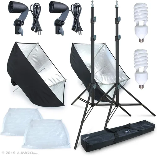 Miniatura 6 de Linco lincostore Kit de iluminación de estudio soporte de luz softbox 24"x24" fotográfico fotografía AM206