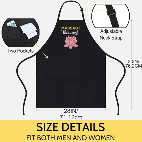Miniatura 2 de Camiseta de terapia de masaje profesional para mujer, para terapeuta de masaje, para trabajo, delantal de cocina, delantales negros, talla 1