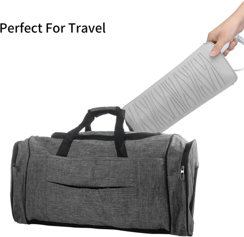 Miniatura 7 de Bolsa de viaje resistente al calor para alisadores de cabello, prensadoras, rizadores, planchas y herramientas de peinado (1 paquete, gris)