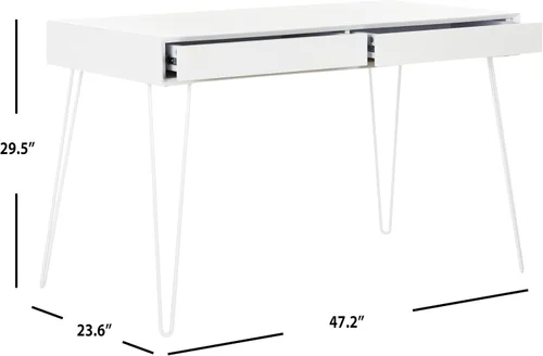 Miniatura 3 de Safavieh Home Collection Cade Mid Century - Escritorio retro con dos cajones, color blanco