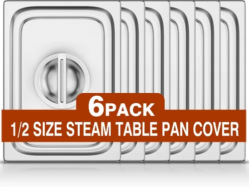 Miniatura 9 de WantJoin Steam Table Hotel Pan Lids Cover 6 Pack for Stainless Steel Metal Tray Sets Food Storage Container Restaurant Catering Supplies Chafing