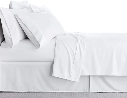 Juego de sábanas de 1000 hilos de 4 piezas, súper suave, elegante y de alta calidad, 100% algodón egipcio, viene con bolsillo profundo de 18 Blanco