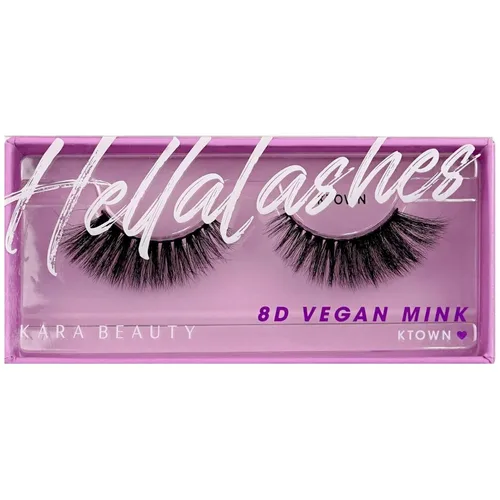 Miniatura 10 de KARA BEAUTY Style L3 Hellalashes - Pestañas de visón sintético 8D, de fibra sintética ligera en 8 capas dimensionales EASTLO - Glam dramático