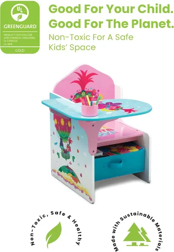 Miniatura 5 de Delta Children Escritorio con silla con contenedor de almacenamiento + diseño y almacenamiento de 6 contenedores organizador de almacenamiento