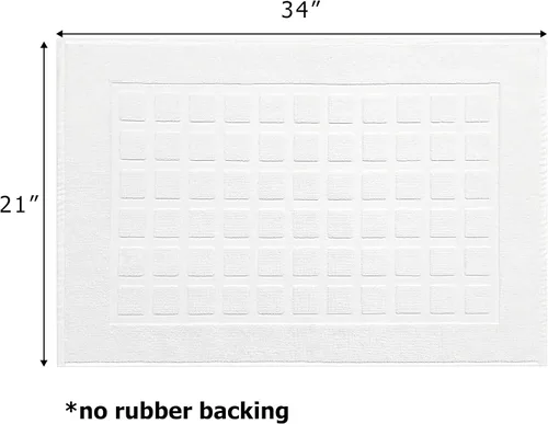 Miniatura 3 de COTTON CRAFT Tapete para bañera – Azulejo esculpido, 100% algodón, ultra absorbente, de baja pelusa, 1000 GSM, tapete de baño de lujo – Alfombra