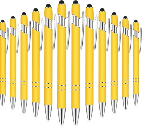 Miniatura 30 de Tenare 12 piezas 2 en 1 bolígrafo de metal con punta de lápiz capacitivo, bolígrafo de 1,0 mm de tinta negra para pantallas táctiles (color surtido)