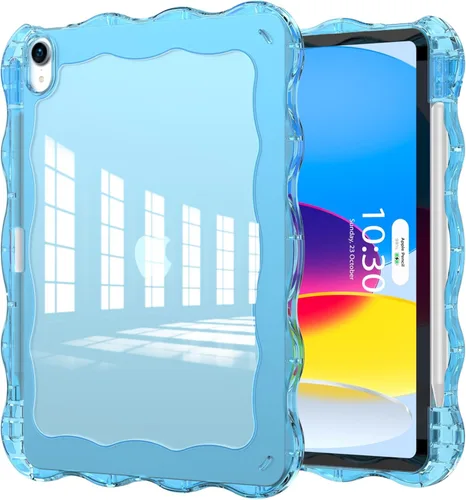 Miniatura 12 de Funda para iPad de 9ª/8ª/7ª Generación de 10.2", Cuerpo Completo Resistente de Servicio Pesado a Prueba de Golpes Anti Rayones Cubierta (Negro Azul)