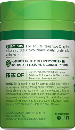Miniatura 7 de Ajo inodoro 2400 mg 120 cápsulas de gel blando Pastillas de extracto de alta resistencia Sin OMG, suplemento sin gluten por Nature's Truth