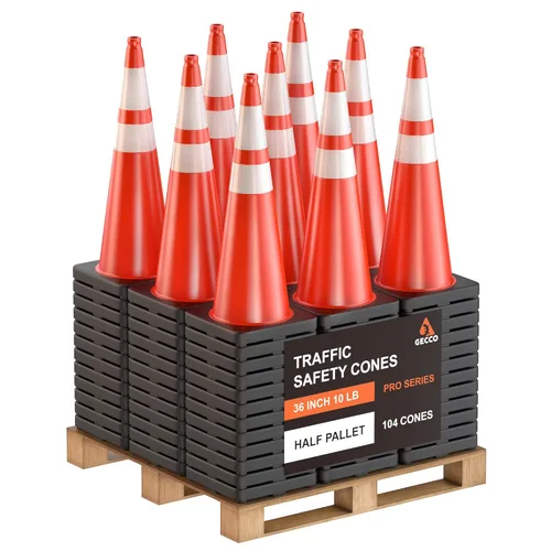 Miniatura 7 de GECCO ™ Paquete de 8 conos de tráfico naranjas pesados de 36 pulgadas y 10 libras Conos de seguridad grandes, conos naranjas, conos