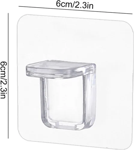 Miniatura 7 de Soporte de estante sin perforaciones, clips autoadhesivos para estantes de gabinete de cocina, estantes de libros, soportes de partición fuertes