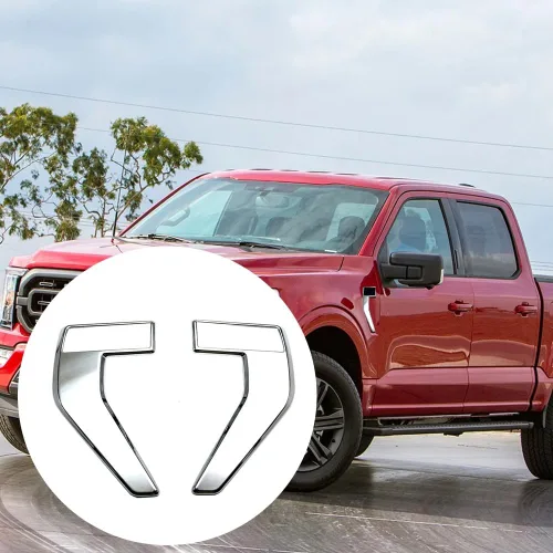 Miniatura 4 de Cubierta de ventilación lateral del guardabarros delantero del automóvil, compatible con Ford F150 F-150 2021-2022, fibra de carbono ABS negra