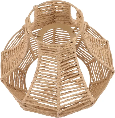 Housoutil Decoración de barra de café, lámpara colgante de globo, ventilador de techo, lámpara colgante tejida, pantalla de cuerda, remates para