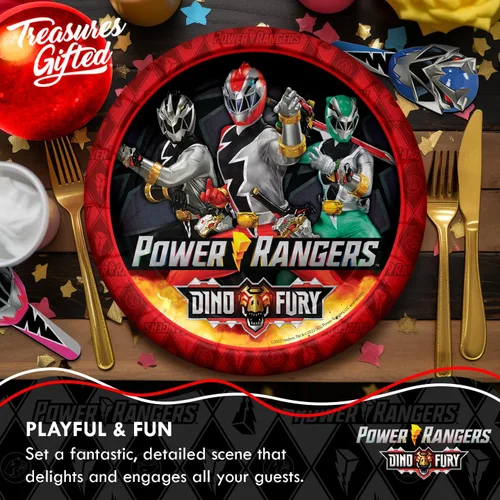 Miniatura 5 de Treasures Gifted Suministros de fiesta con licencia oficial de Power Rangers, paquete de 32 servilletas, decoraciones de cumpleaños de Power