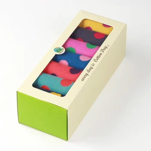 Miniatura 2 de COTTON DAY Caja de regalo de 7 días de la semana, calcetines cortos para niños y niñas, diseño de animales, flores, estrellas y puntos