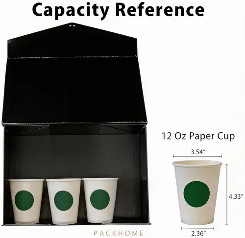 Miniatura 3 de PACKHOME Caja de regalo grande con tapa de 13.5 x 9 x 4.1 pulgadas, resistente caja de regalo plegable con cierre magnético