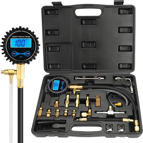 Miniatura 6 de BETOOLL HW0138 0-140PSI kit de herramientas para el auto con medidor de presión de la bomba de inyección de combustible.
