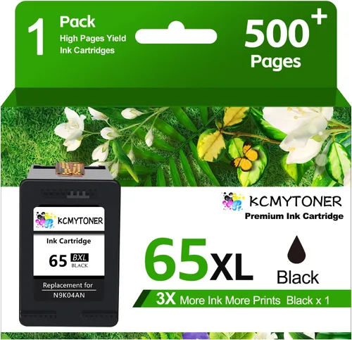 Cartucho de tinta remanufacturado de alto rendimiento compatible con impresora HP 65XL 65 XL 65BXL N9K04AN Envy 5052 5055 5058 Deskjet 2624 2652