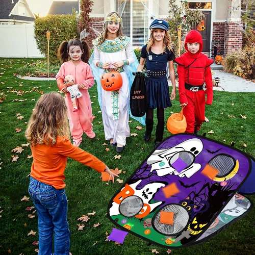 Miniatura 4 de Juegos de Halloween para fiesta de niños, juegos de lanzamiento de bolsas de calabaza fantasma, juegos de fiesta de Halloween, juegos de carnaval
