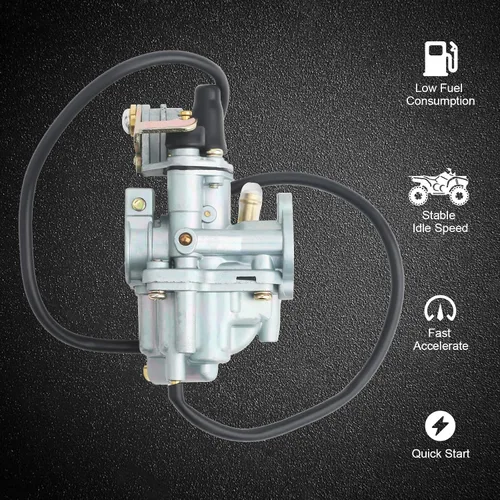 Miniatura 3 de Carburador LT50 y caja de filtro de aire y válvula de combustible Petcock con bujía para Suzuki ATV Quadmaster 50 LT-A50 2002-2005, ALT50 1983-1984