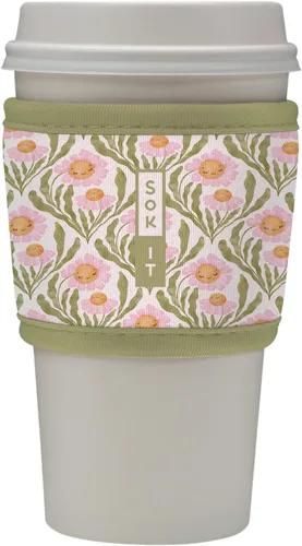 Miniatura 88 de Sok It HotSok Coffee & Tea - Funda de neopreno con aislamiento reutilizable (floral abstracto)