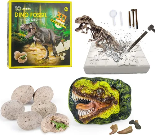 Miniatura 2 de Kit de excavación de fósiles de dinosaurios para niños, kit de excavación de huevos de dinosaurio, kit de excavación de fósiles de dinosaurios, gran